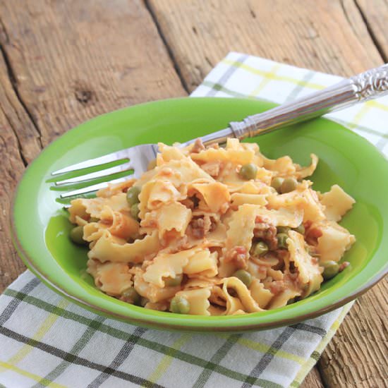 Tagliatelle with Green Peas