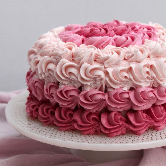 Dye-Free Pink Ombre Cake