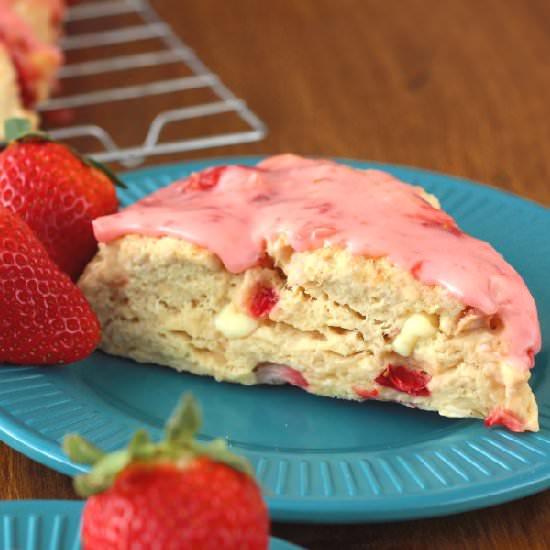 Strawberry White Chocolate Scones