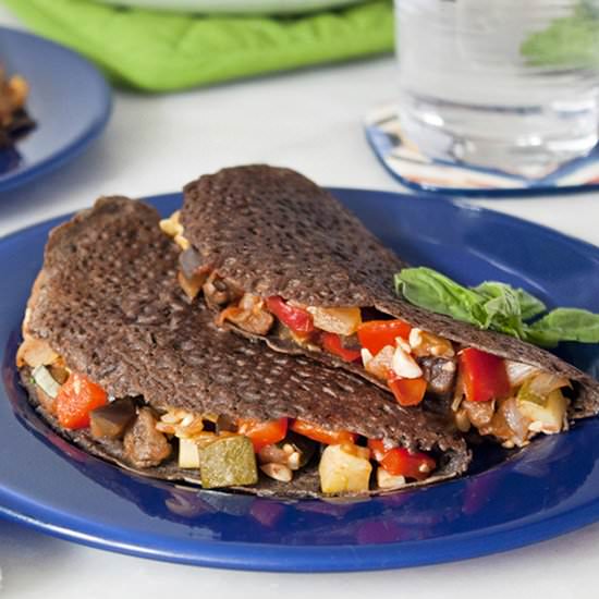 Buckwheat Crepes with Ratatouille