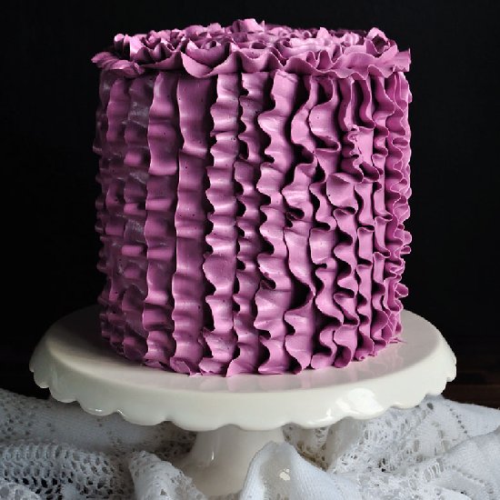 Blackberry & Vanilla Ruffle Cake