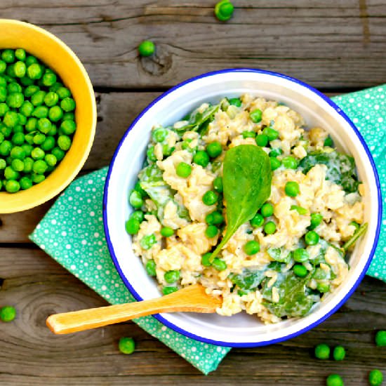 Vegan Brown Rice & Pea Risotto