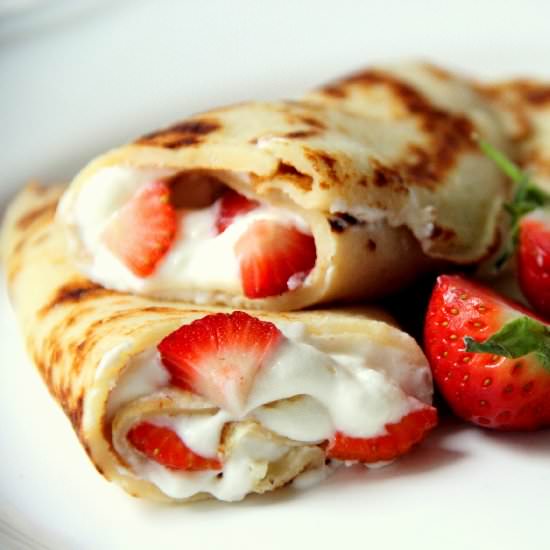 Pancakes with Sweet Cheese Filling