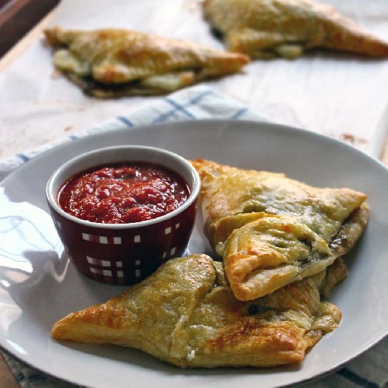 Spinach and Mushroom Calzones