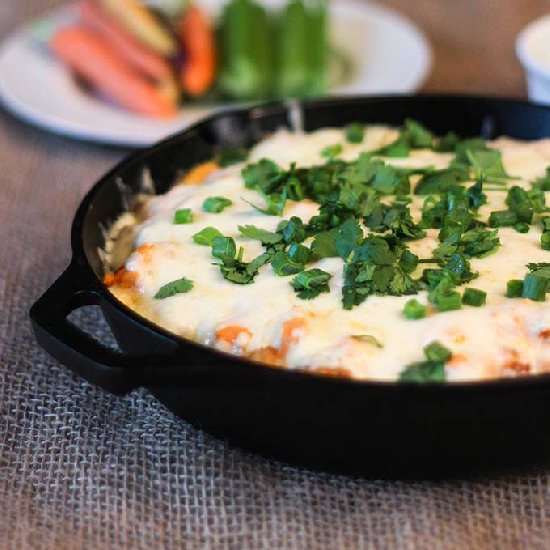 Buffalo Chicken Tot Skillet Bake