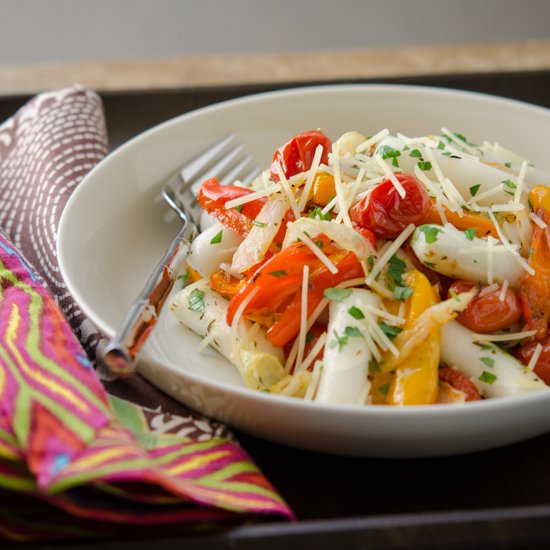 Rice Cakes with Roasted Peppers