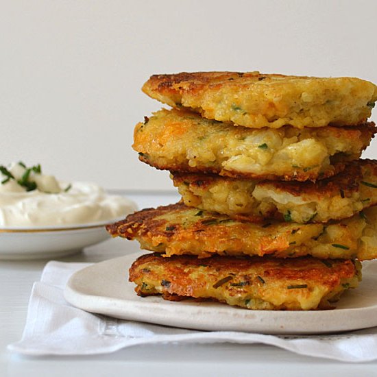 Cauliflower Cheddar Quinoa Fritters