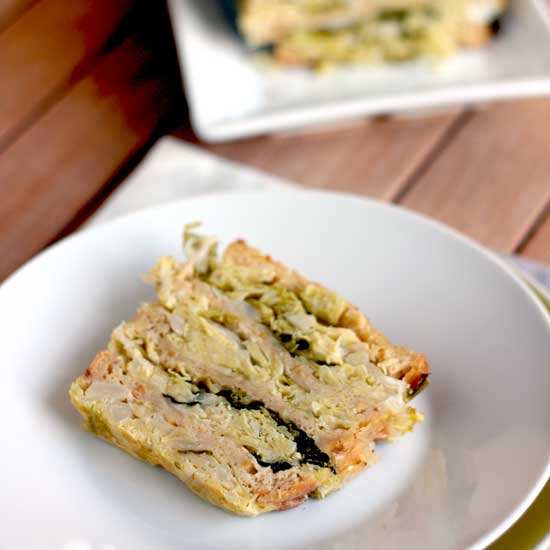 A tasteful savoy cabbage pie