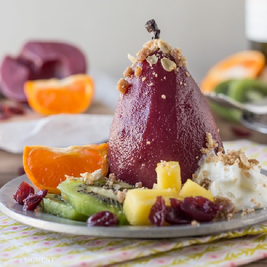 Sangria Poached Pears