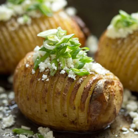 Hasselback Potatoes with Feta