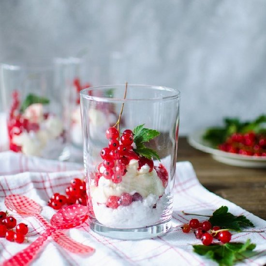 Whipped PannaCotta with Red Currant