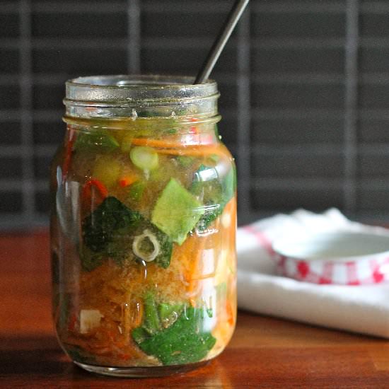 Make Ahead Miso Veggie Soup Jar