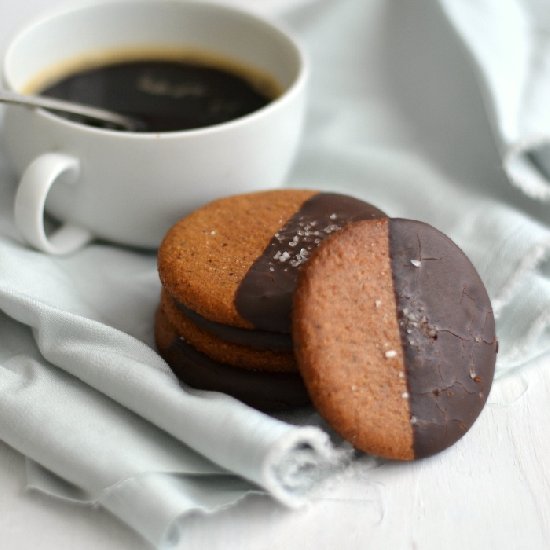 Chocolate Covered Hazelnut Cookies