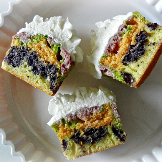 Natural Color Rainbow Cupcakes