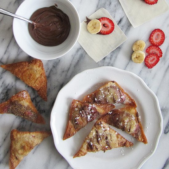 Strawberry-Banana-Nutella Wontons