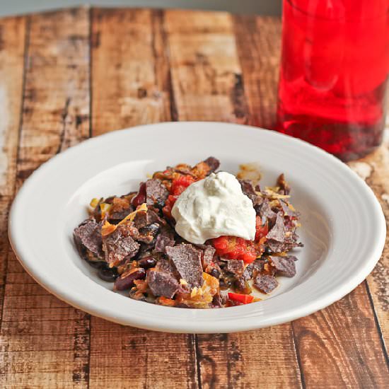 Inverted Mushroom Nachos Casserole