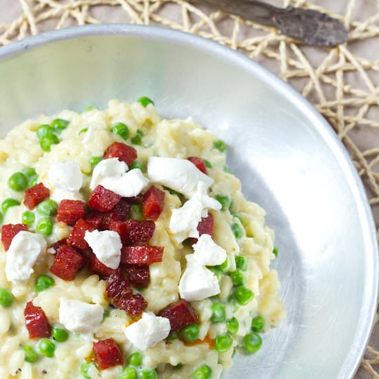 Risotto with Chorizo and Peas