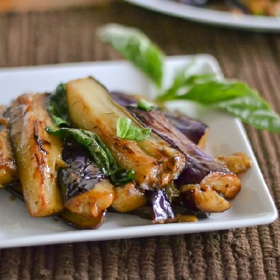 Fried Eggplant with Basil