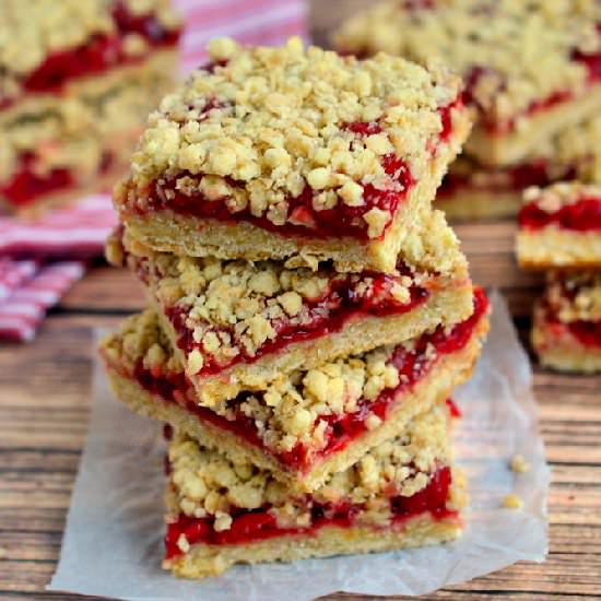 Cherry Oatmeal Crumble Bars