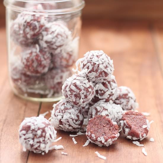 No-Bake Raspberry Zinger Balls