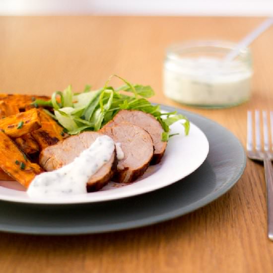 Paprika Pork & Sweet Potato Wedges