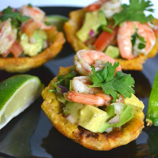 Plantain Cups with Shrimp & Avocado