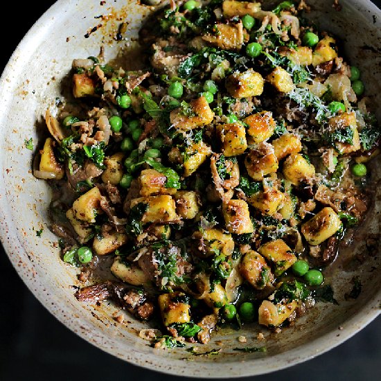 Herb and Cheese Gnocchi w Greens