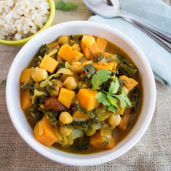 Kale, Sweet Potato & Chickpea Curry