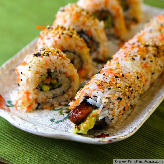 Unagi & Avocado Carrot Rice Sushi