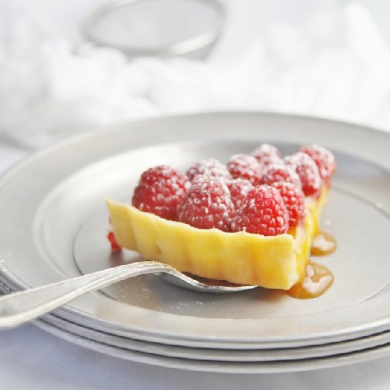 Lemon Tart with Raspberries