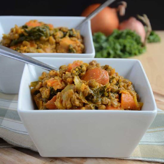 Lentil, Sweet Potato and Kale Stew