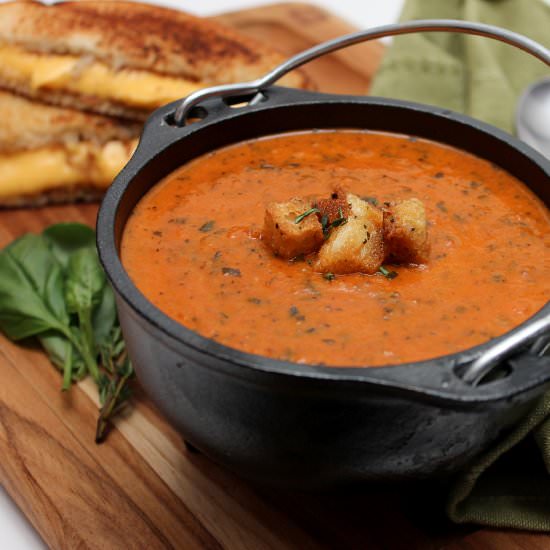 Roasted Tomato and Basil Soup