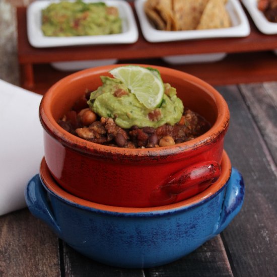 Best Vegan Chili with Guacamole