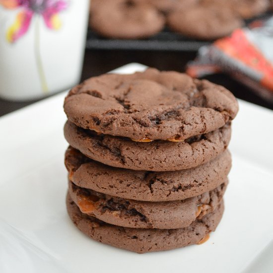 Double chocolate Skor cookies