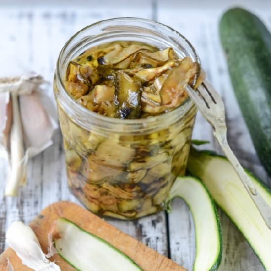 Grilled Courgettes In Oil