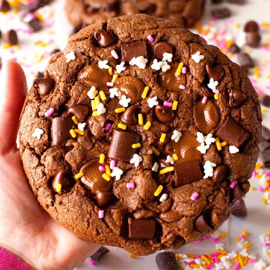 Giant Chocolate PB Cookies for 2