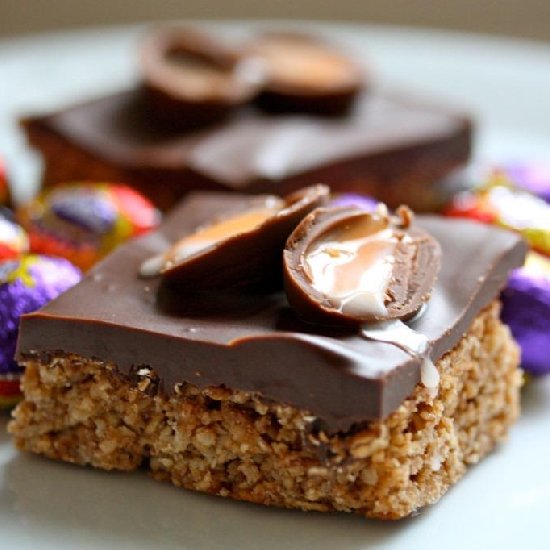 Cadbury creme egg flapjack