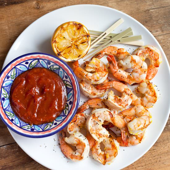 Grilled Shrimp with Cocktail Sauce