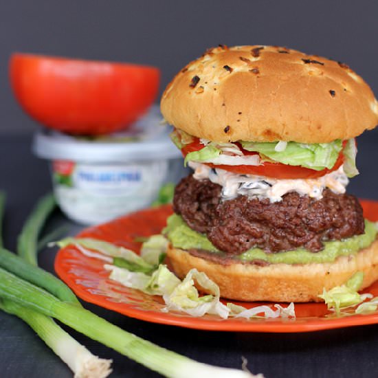 Seven Layer Taco Dip Burger