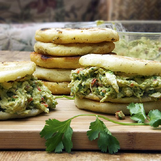 Arepas with Chicken & Avocado Salad