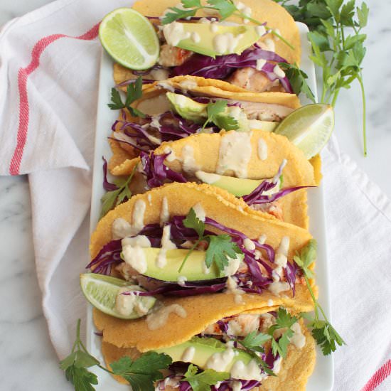 Chicken Tacos and Lime Cashew Cream