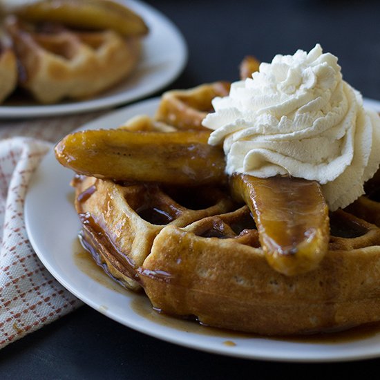 Bananas Foster Waffles