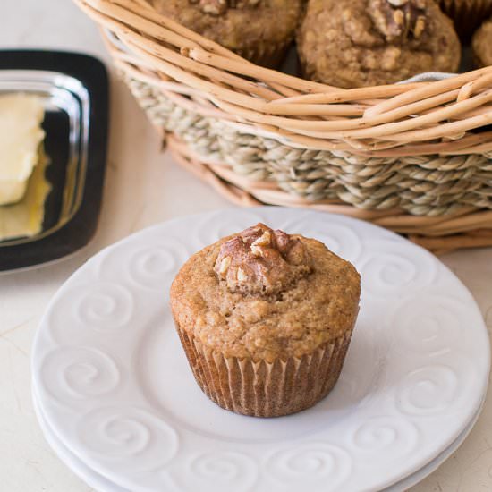 Banana Maple Walnut Muffins