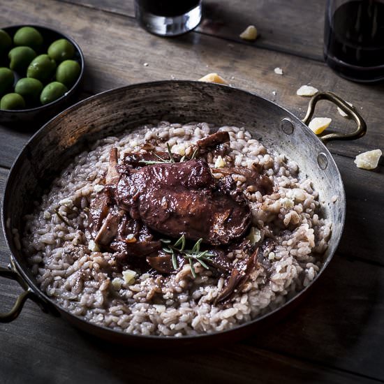 Braised Rabbit & Red Wine Risotto