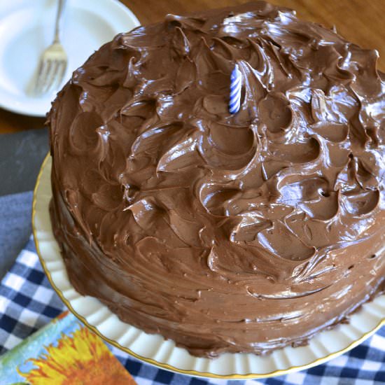 Yellow Cake with Chocolate Frosting