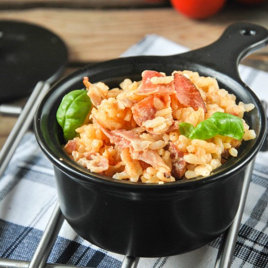 Risotto with Tomatoes and Ham