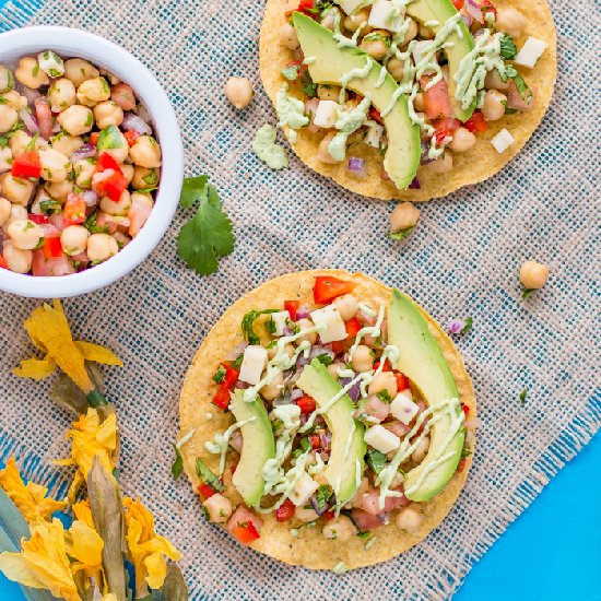 Chickpeas and Avocado Tostadas