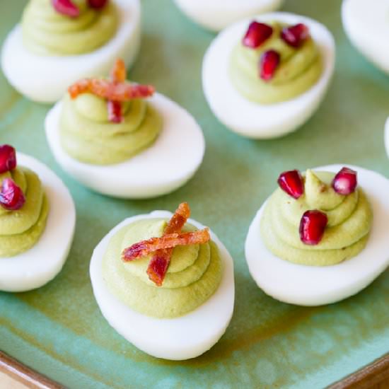 Creamy Avocado Deviled Eggs