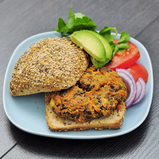 Beluga Black Lentil Burger