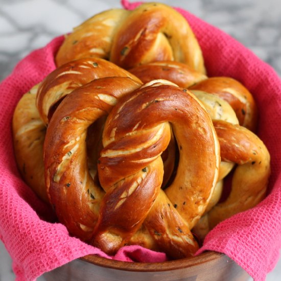 Rosemary Sea Salt Pretzels